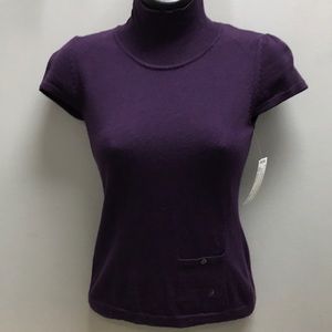 Burberry XS short sleeve purple turtleneck